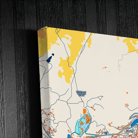 Guarda Portugal Colorful City Map Canvas Print Detail