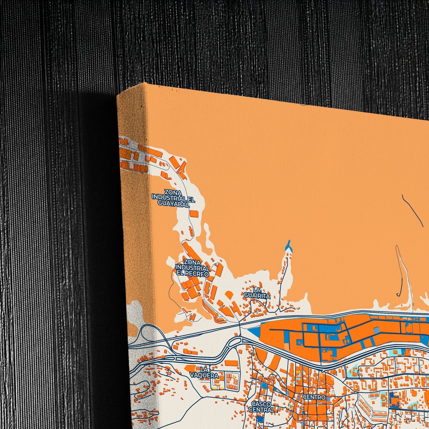 Guarenas Venezuela Colorful City Map Canvas Print Detail