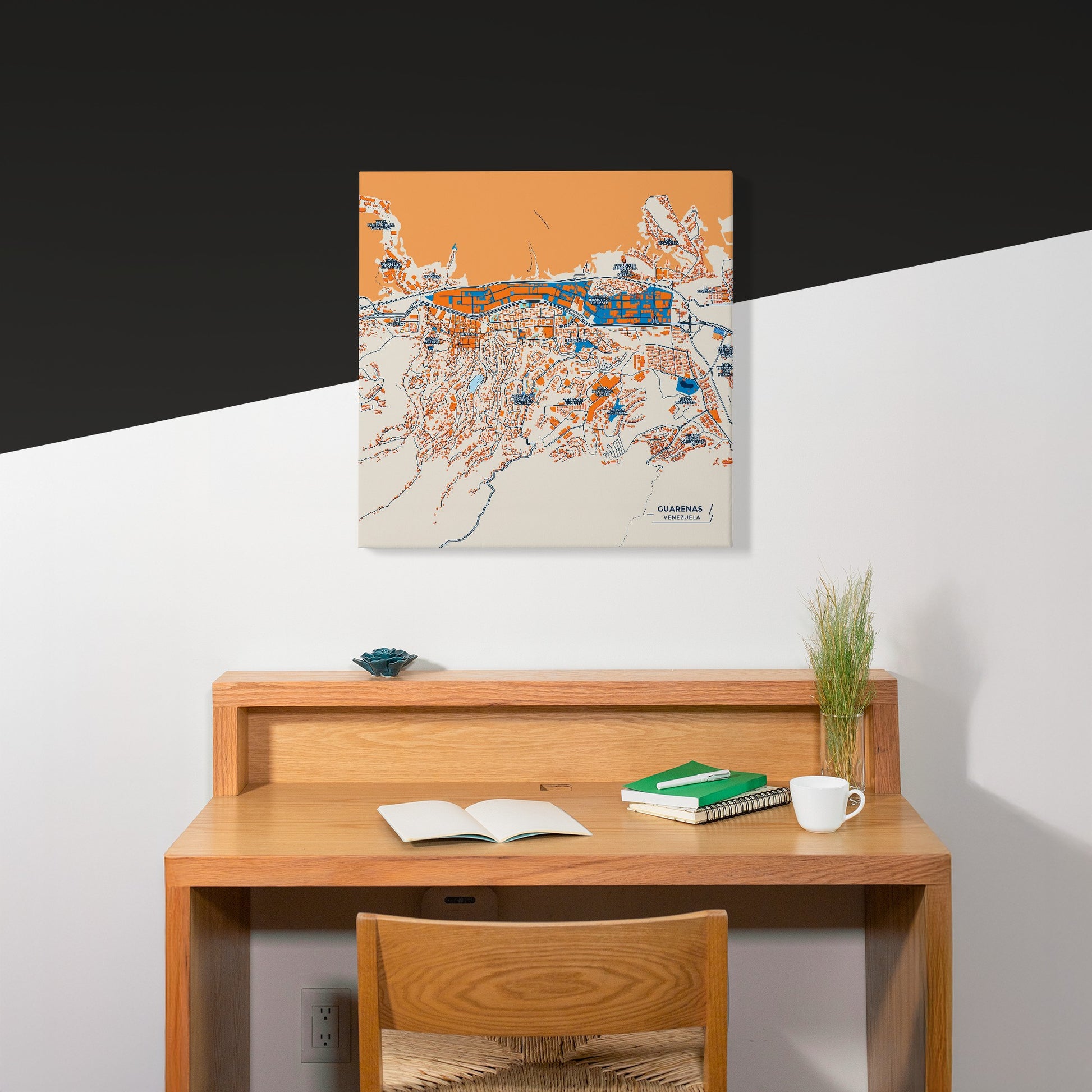 Guarenas Venezuela Colorful City Map Canvas Print Scene