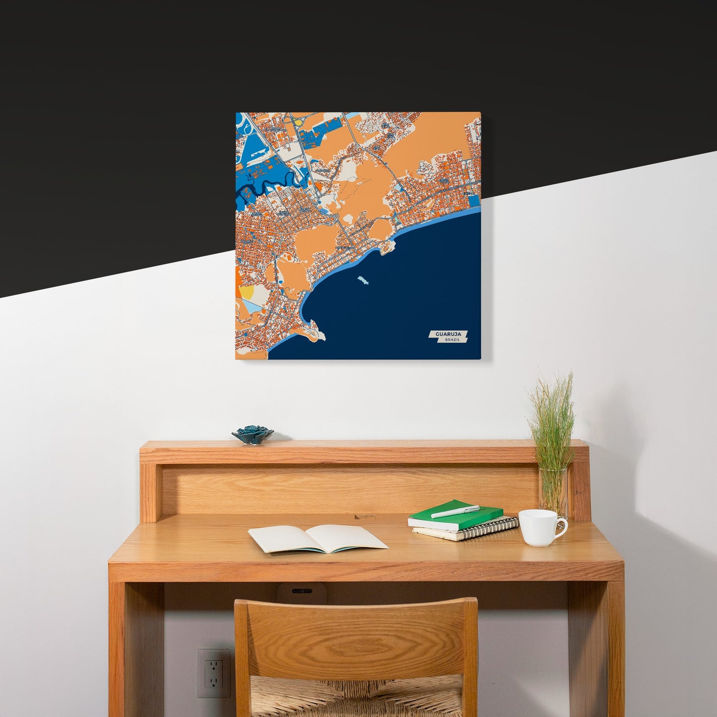 Guaruja Brazil Colorful City Map Canvas Print Scene