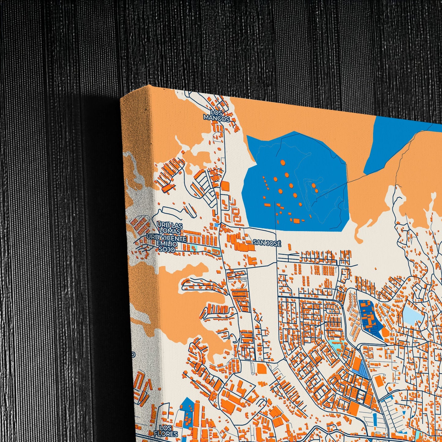 Guatire Venezuela Colorful City Map Canvas Print Detail