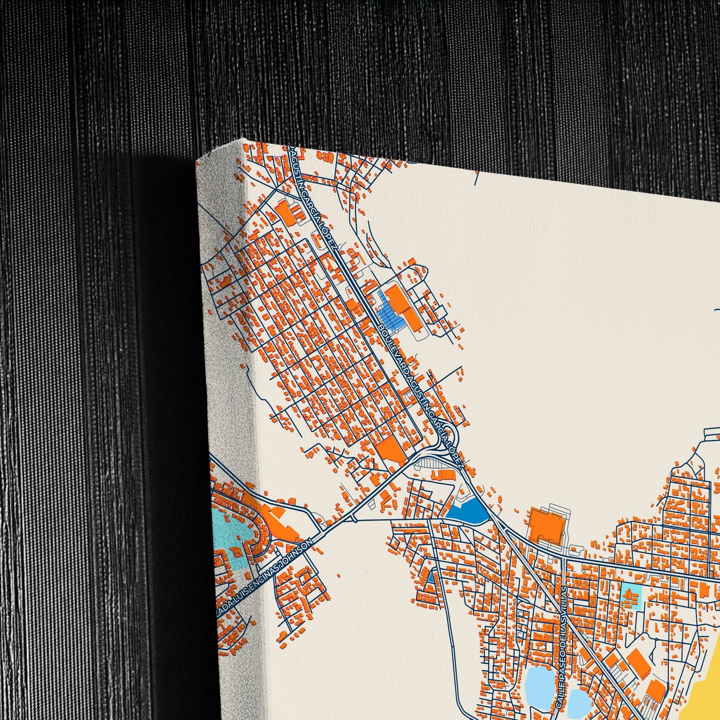Guaymas Mexico Colorful City Map Canvas Print Detail