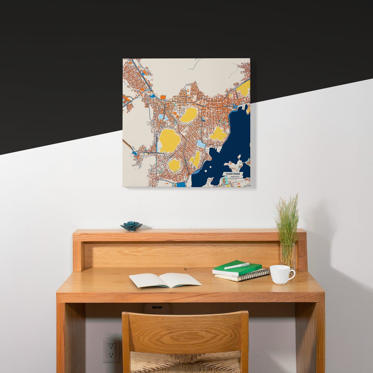 Guaymas Mexico Colorful City Map Canvas Print Scene