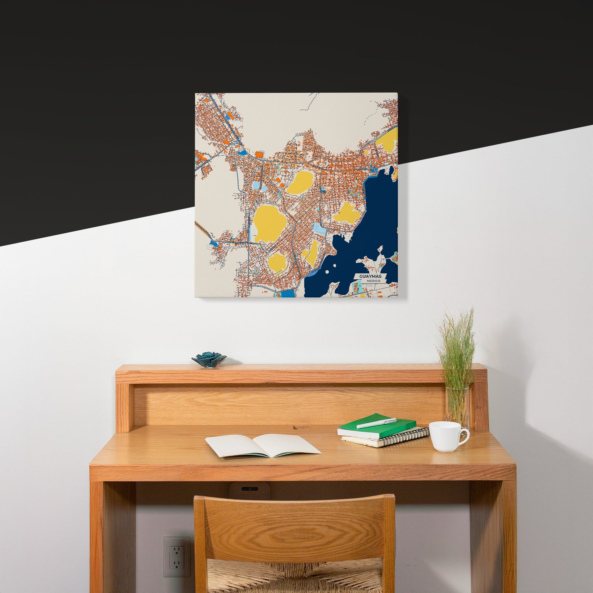 Guaymas Mexico Colorful City Map Canvas Print Scene