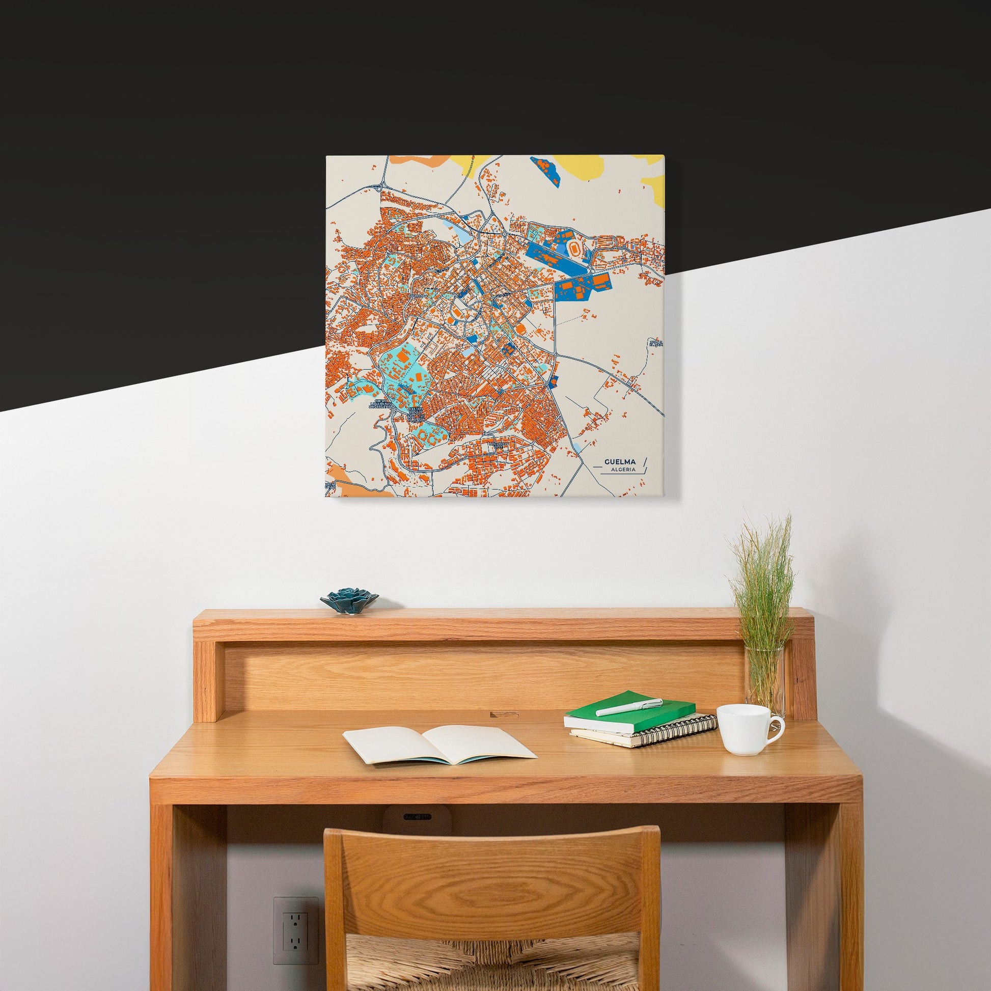 Guelma Algeria Colorful City Map Canvas Print Scene