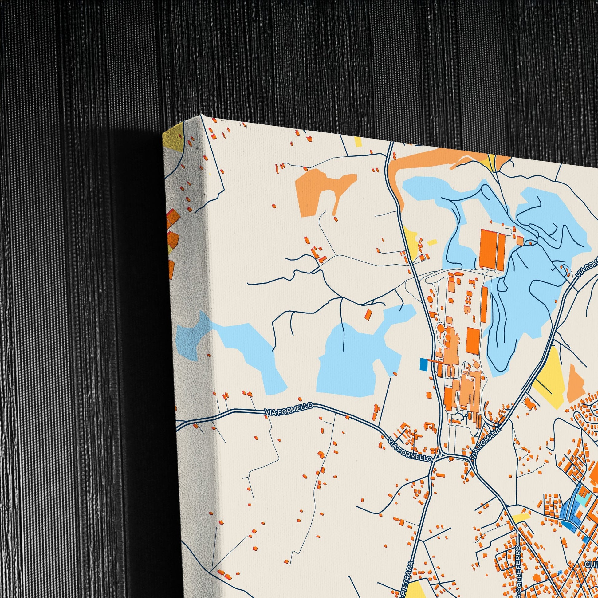 Guidonia Montecelio Italy Colorful City Map Canvas Print Detail