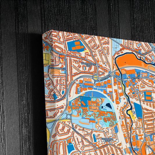 Guildford England Colorful City Map Canvas Print Detail