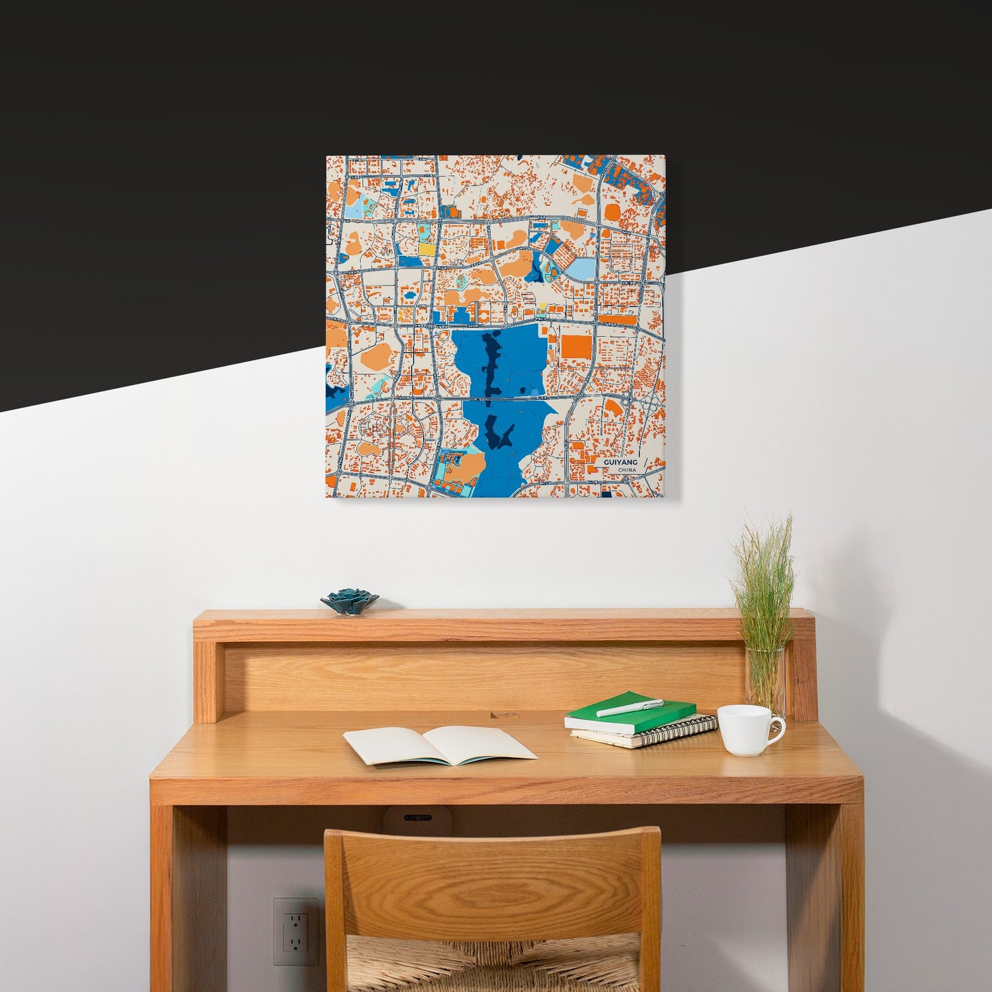 Guiyang China Colorful City Map Canvas Print Scene