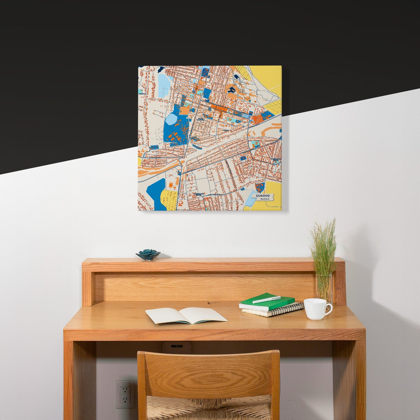 Гуково Russia Colorful City Map Canvas Print Scene