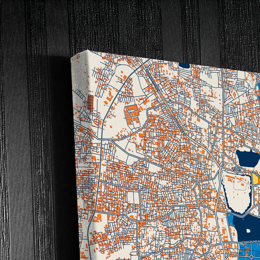 Gulbarga India Colorful City Map Canvas Print Detail