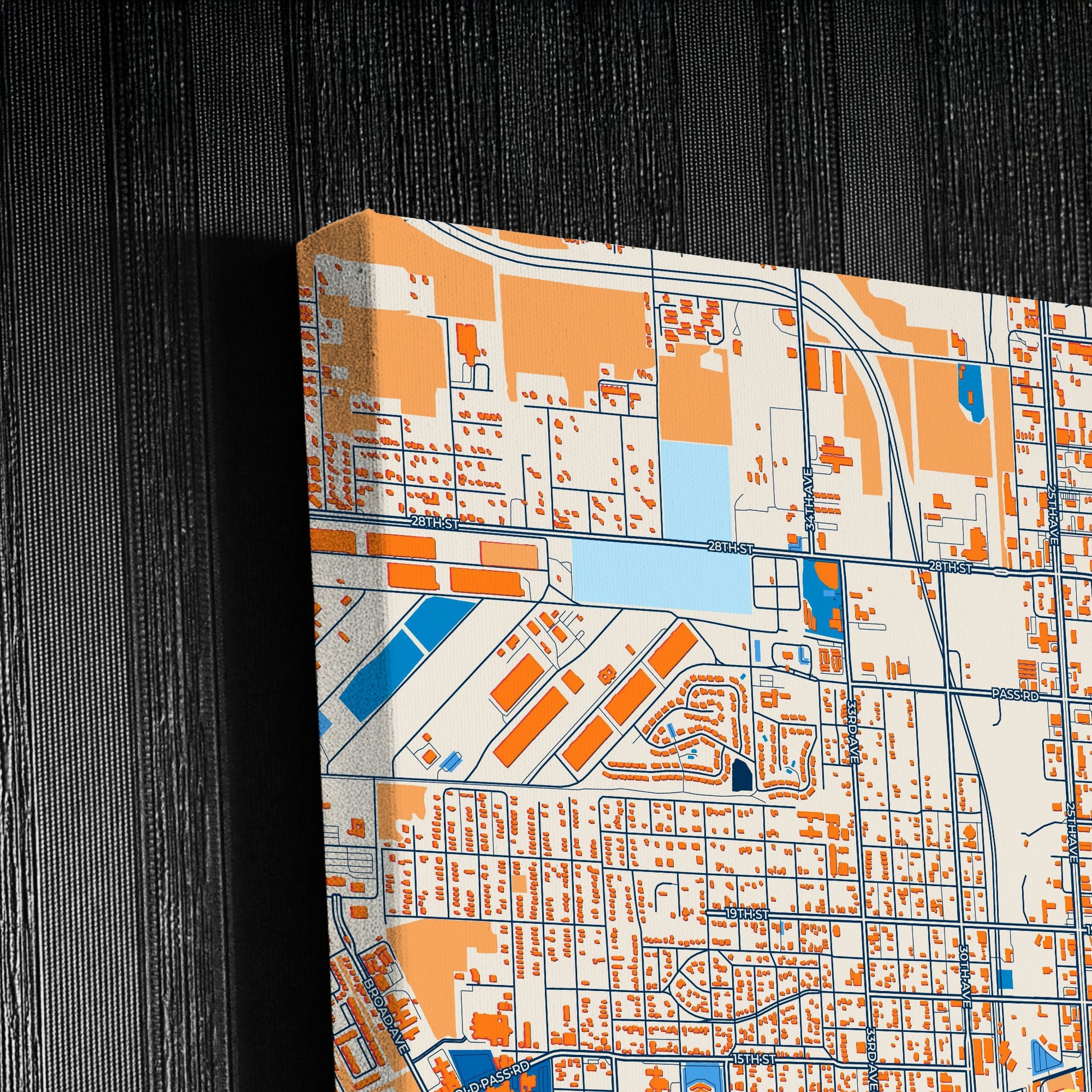 Gulfport Mississippi Colorful City Map Canvas Print Detail