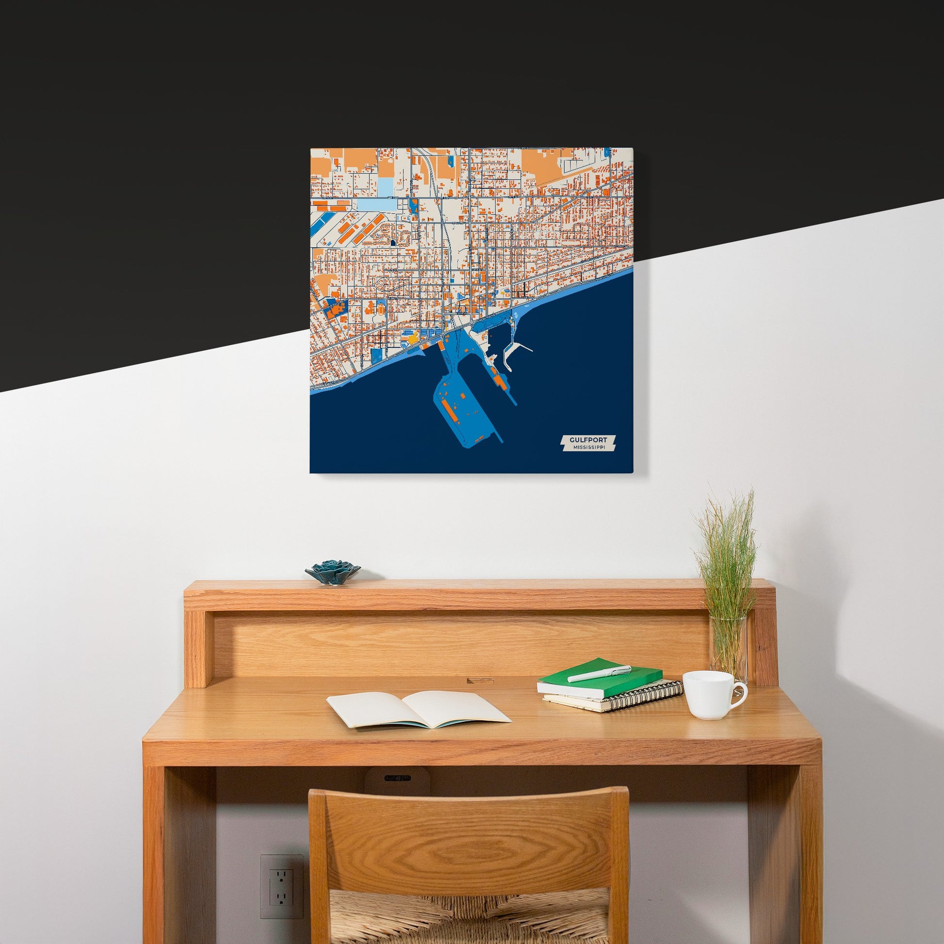 Gulfport Mississippi Colorful City Map Canvas Print Scene