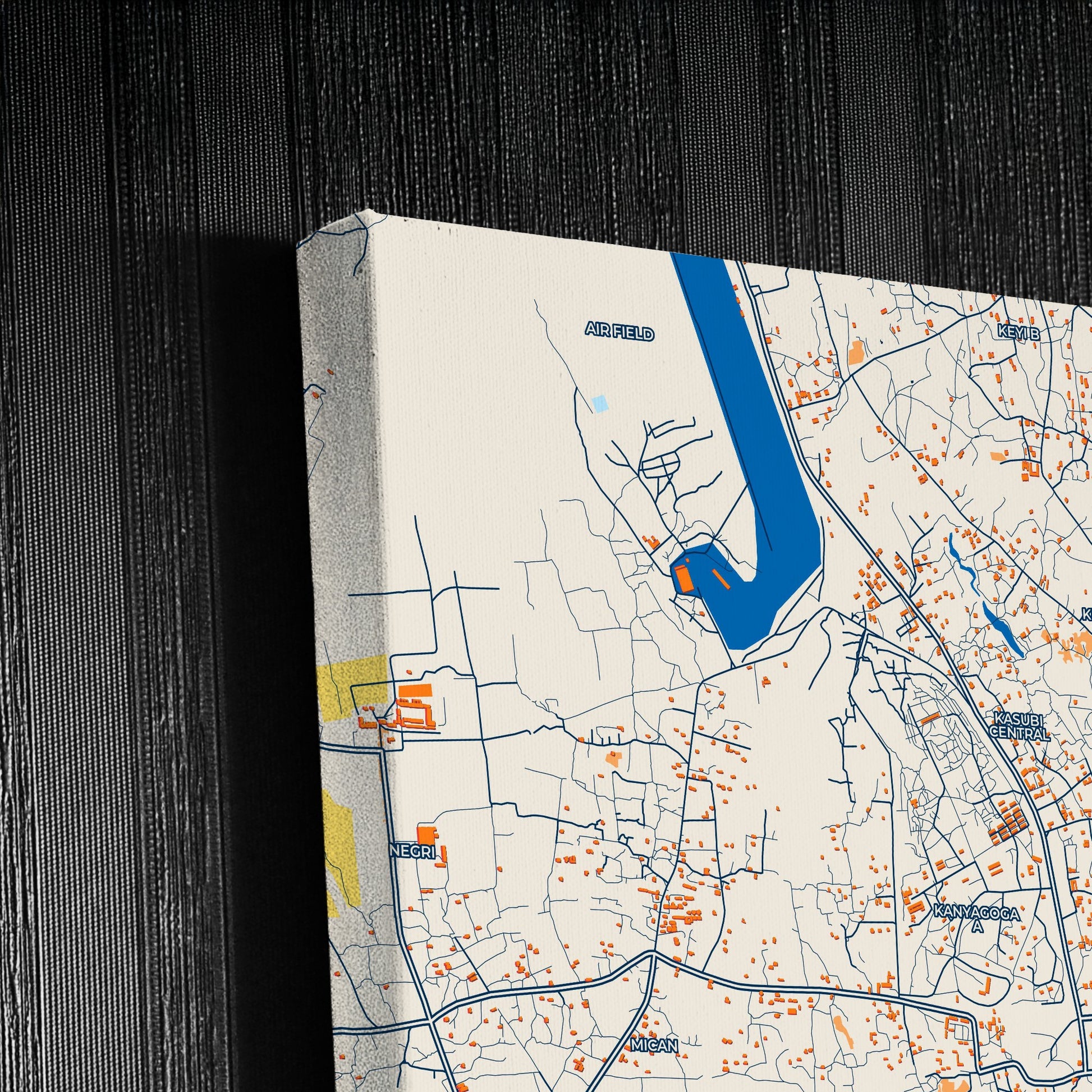 Gulu Uganda Colorful City Map Canvas Print Detail