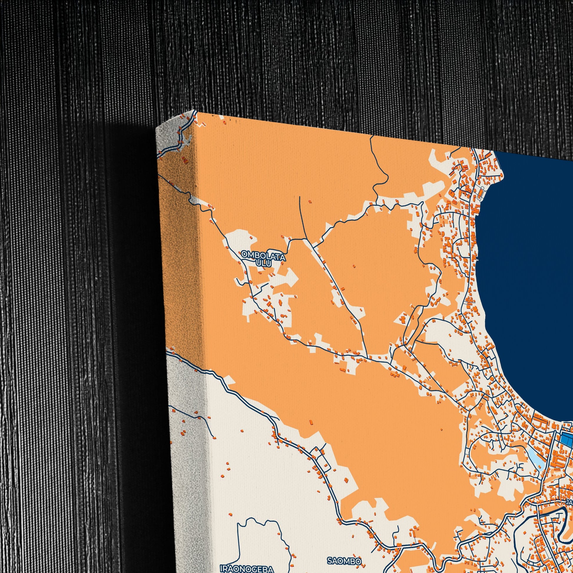 Gunungsitoli Indonesia Colorful City Map Canvas Print Detail