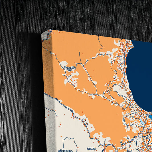 Gunungsitoli Indonesia Colorful City Map Canvas Print Detail
