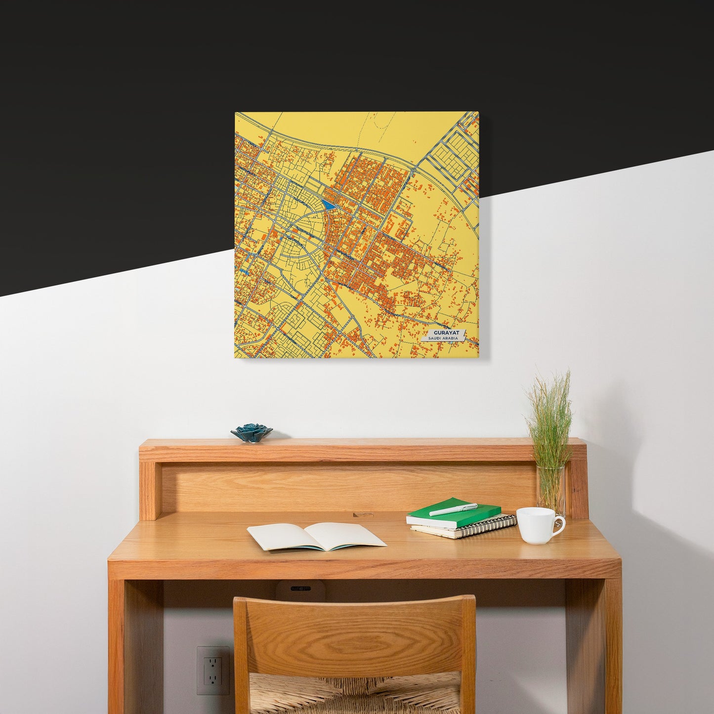 Gurayat Saudi Arabia Colorful City Map Canvas Print Scene