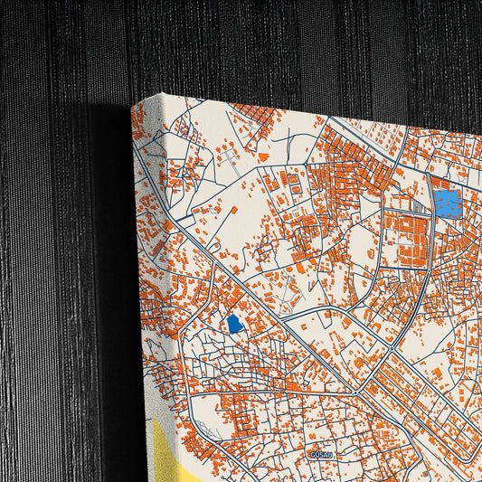 Gusau Nigeria Colorful City Map Canvas Print Detail