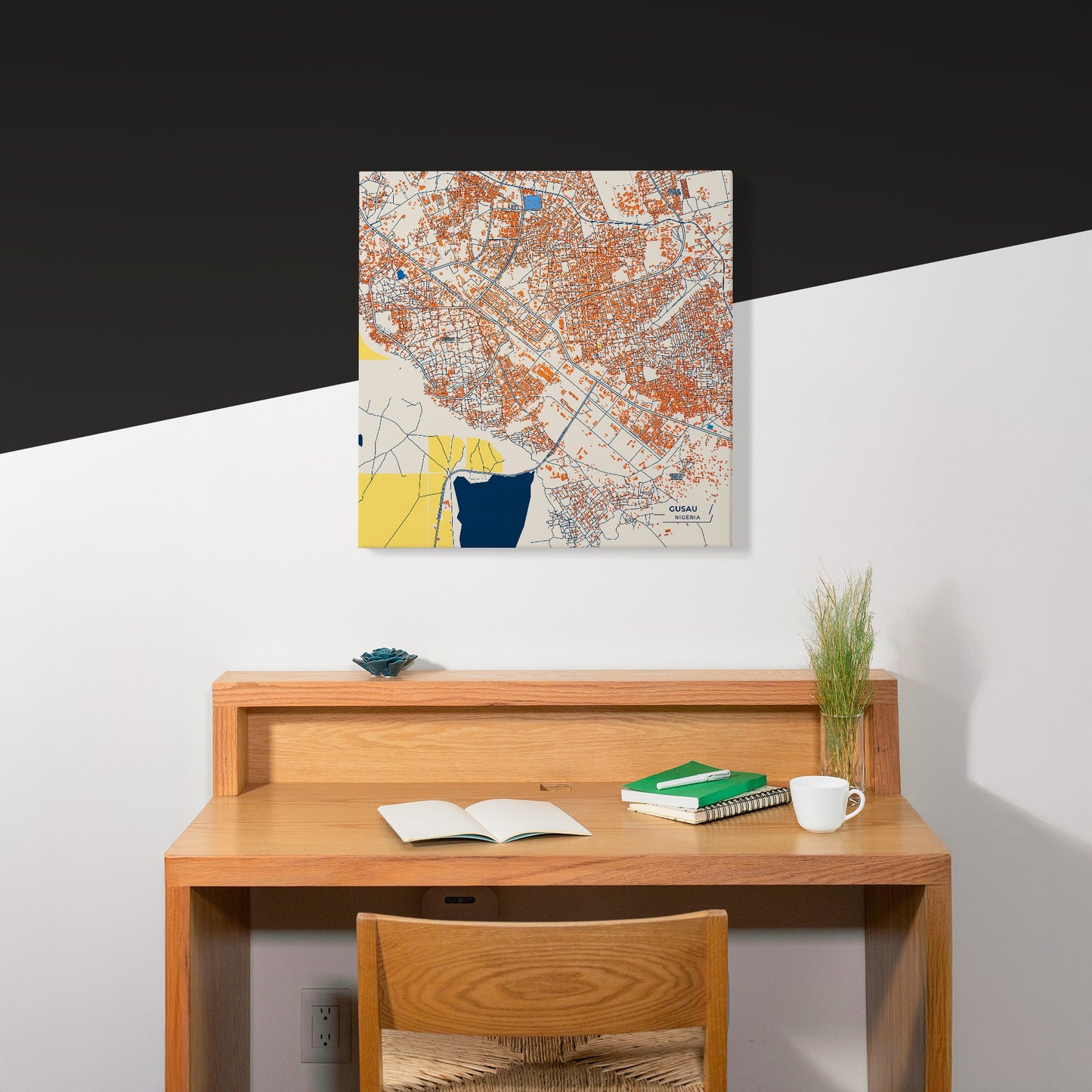 Gusau Nigeria Colorful City Map Canvas Print Scene