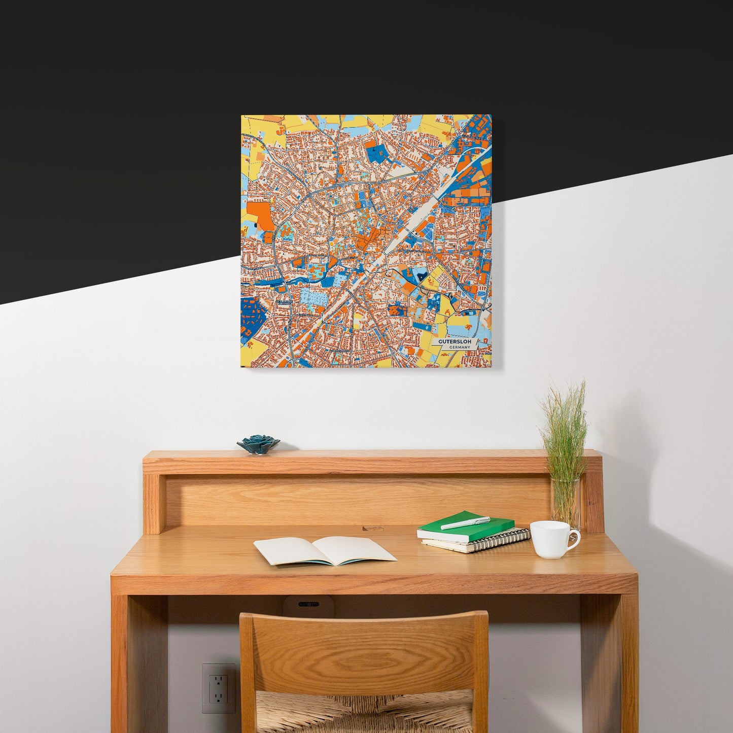 Gütersloh Germany Colorful City Map Canvas Print Scene