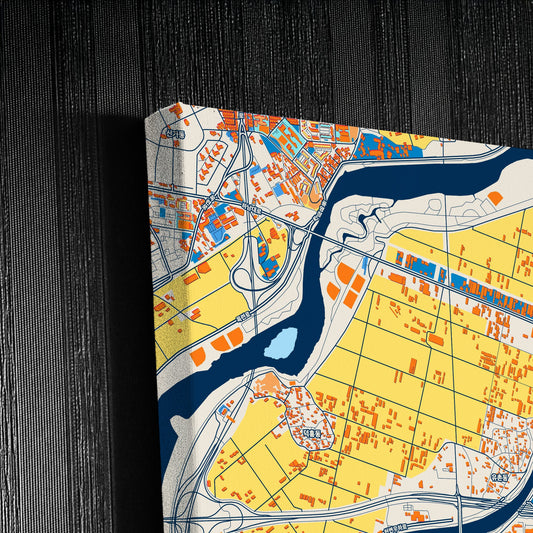 Gwangju South Korea Colorful City Map Canvas Print Detail