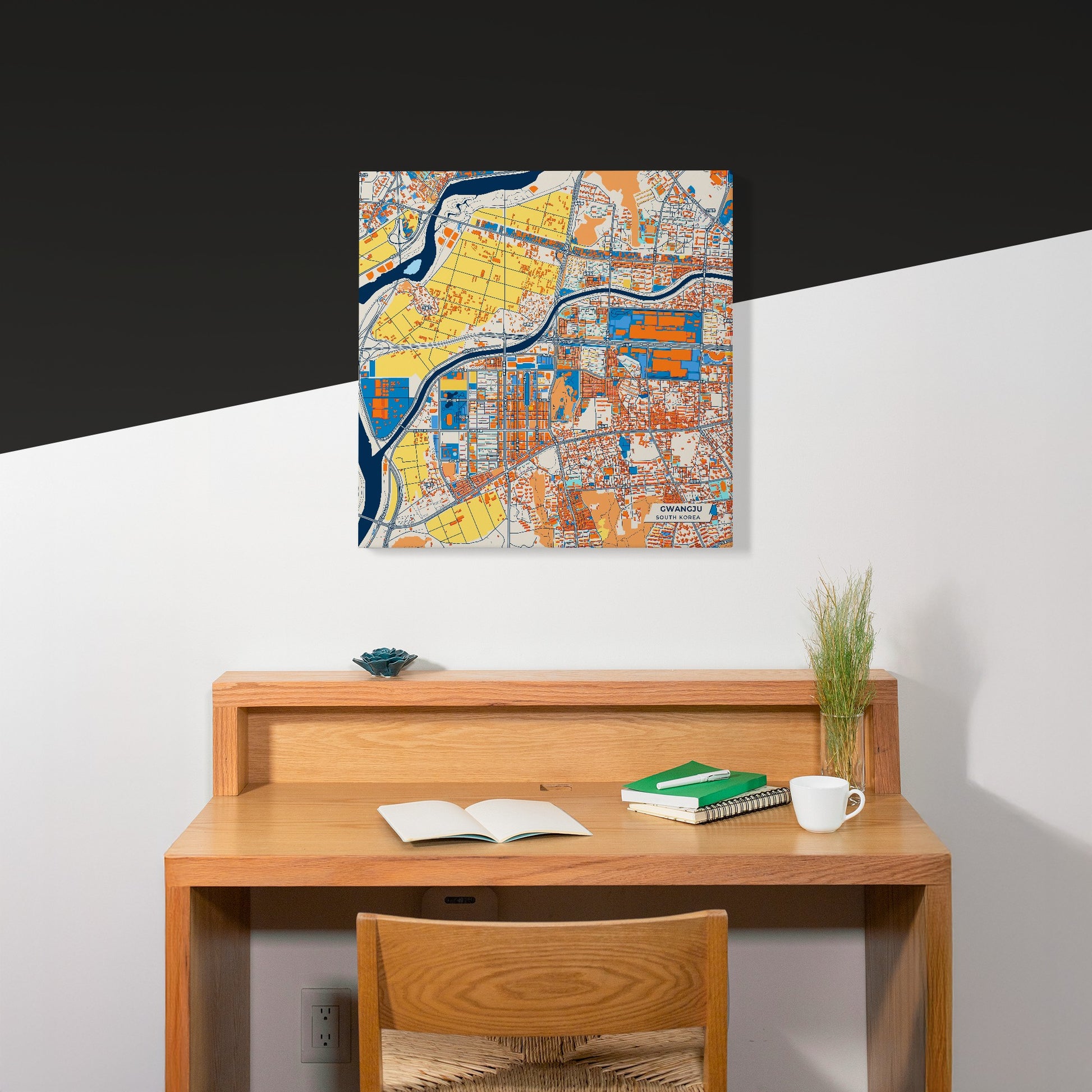 Gwangju South Korea Colorful City Map Canvas Print Scene