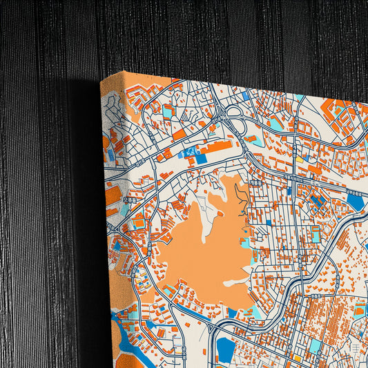 Gwangmyeong South Korea Colorful City Map Canvas Print Detail