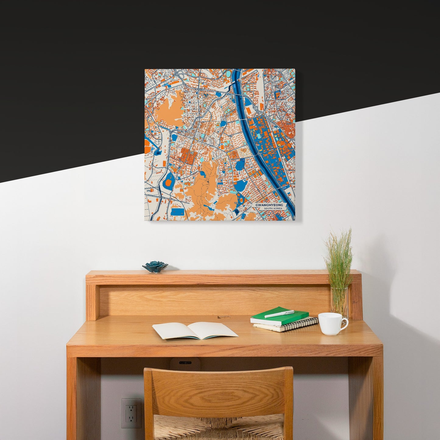 Gwangmyeong South Korea Colorful City Map Canvas Print Scene
