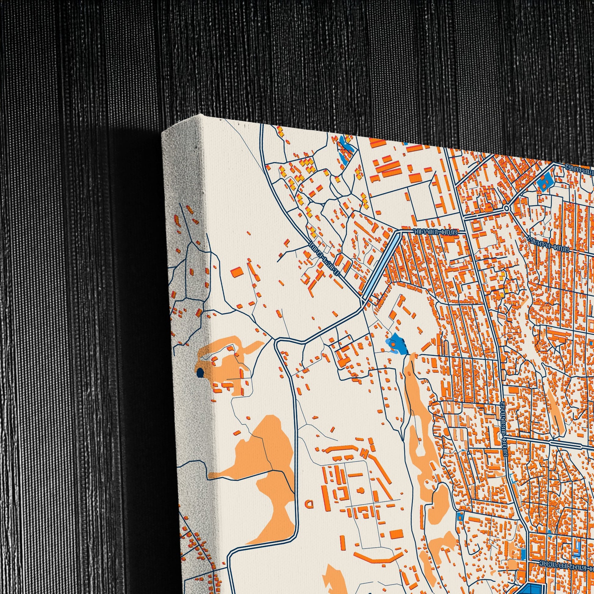 Gyumri Armenia Colorful City Map Canvas Print Detail