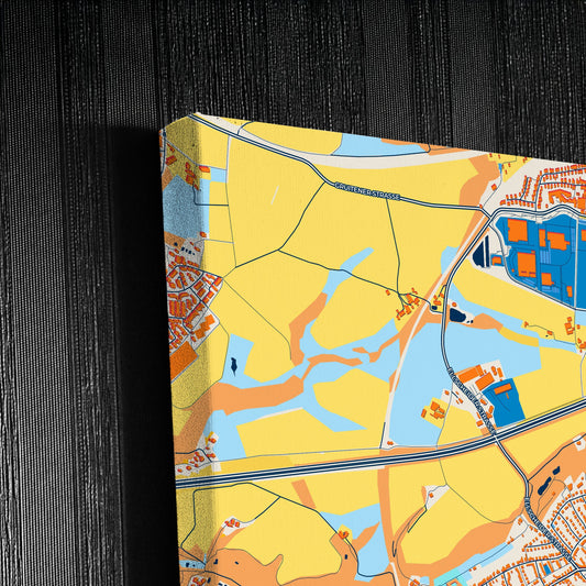 Haan Germany Colorful City Map Canvas Print Detail