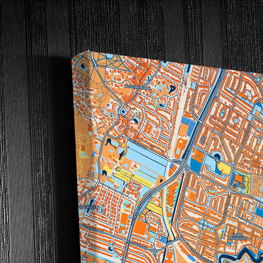 Haarlem Netherlands Colorful City Map Canvas Print Detail