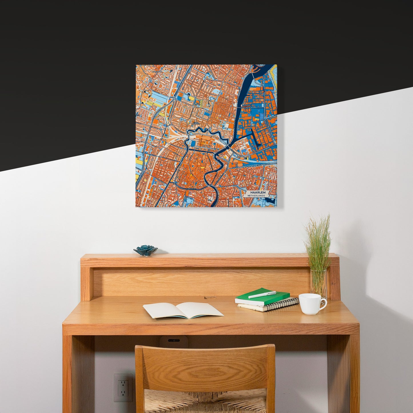 Haarlem Netherlands Colorful City Map Canvas Print Scene