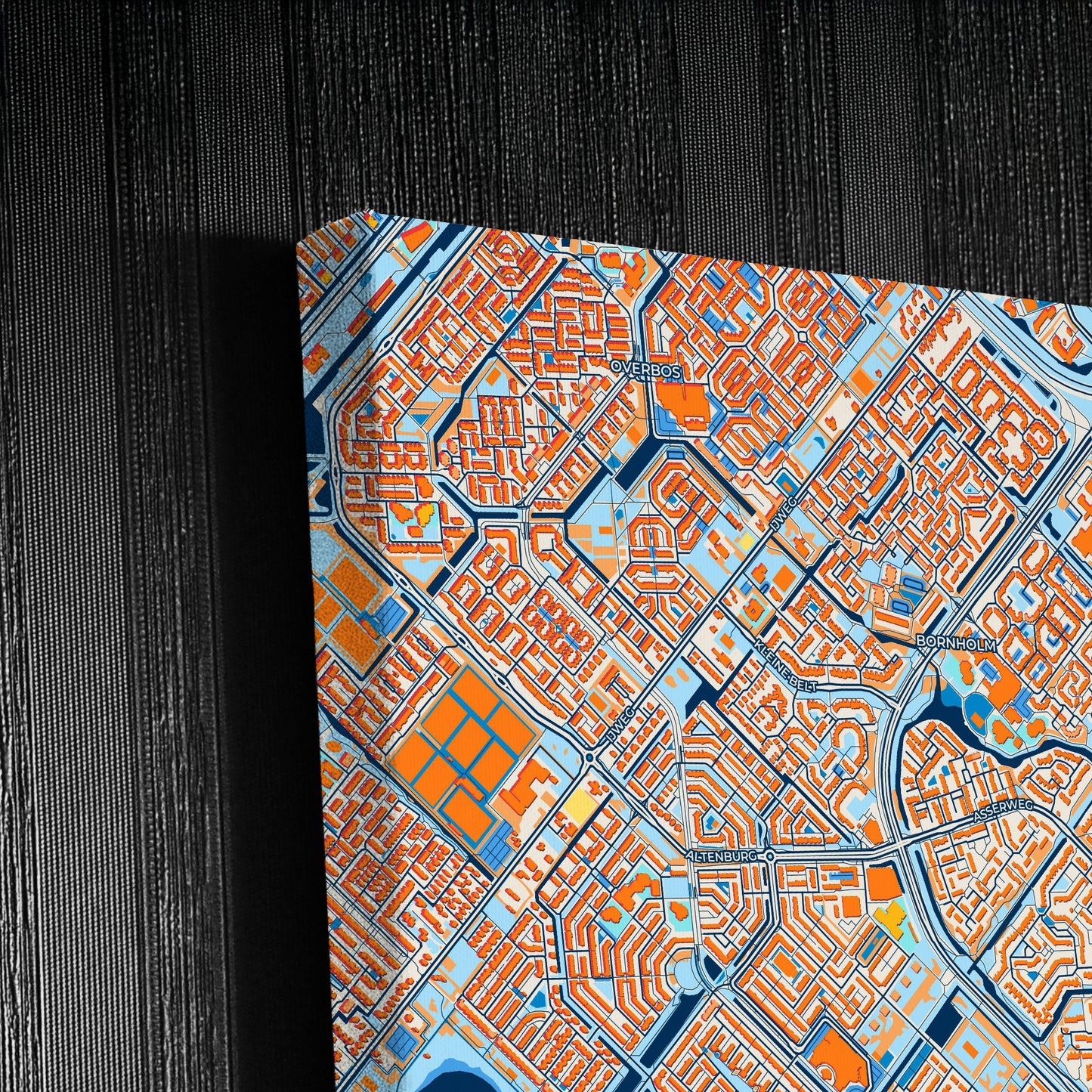 Haarlemmermeer Netherlands Colorful City Map Canvas Print Detail