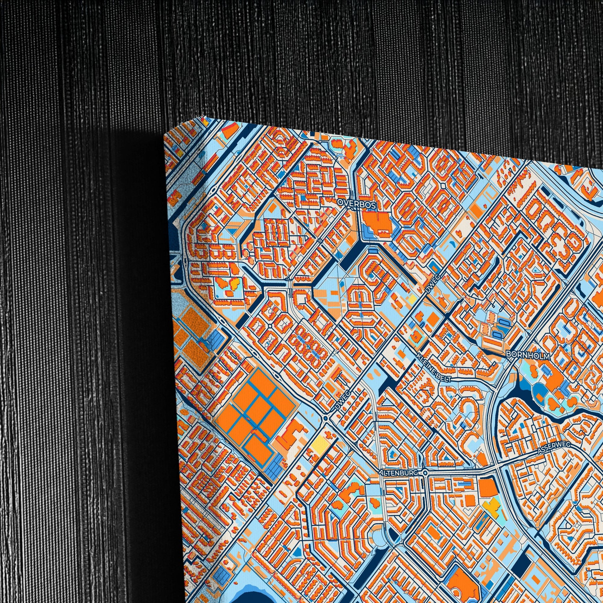 Haarlemmermeer Netherlands Colorful City Map Canvas Print Detail