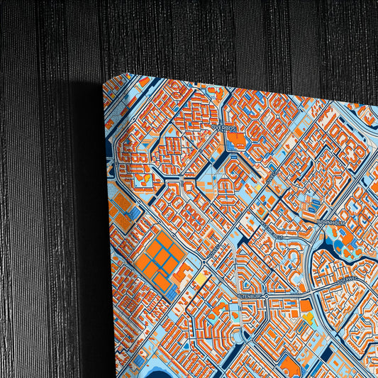 Haarlemmermeer Netherlands Colorful City Map Canvas Print Detail