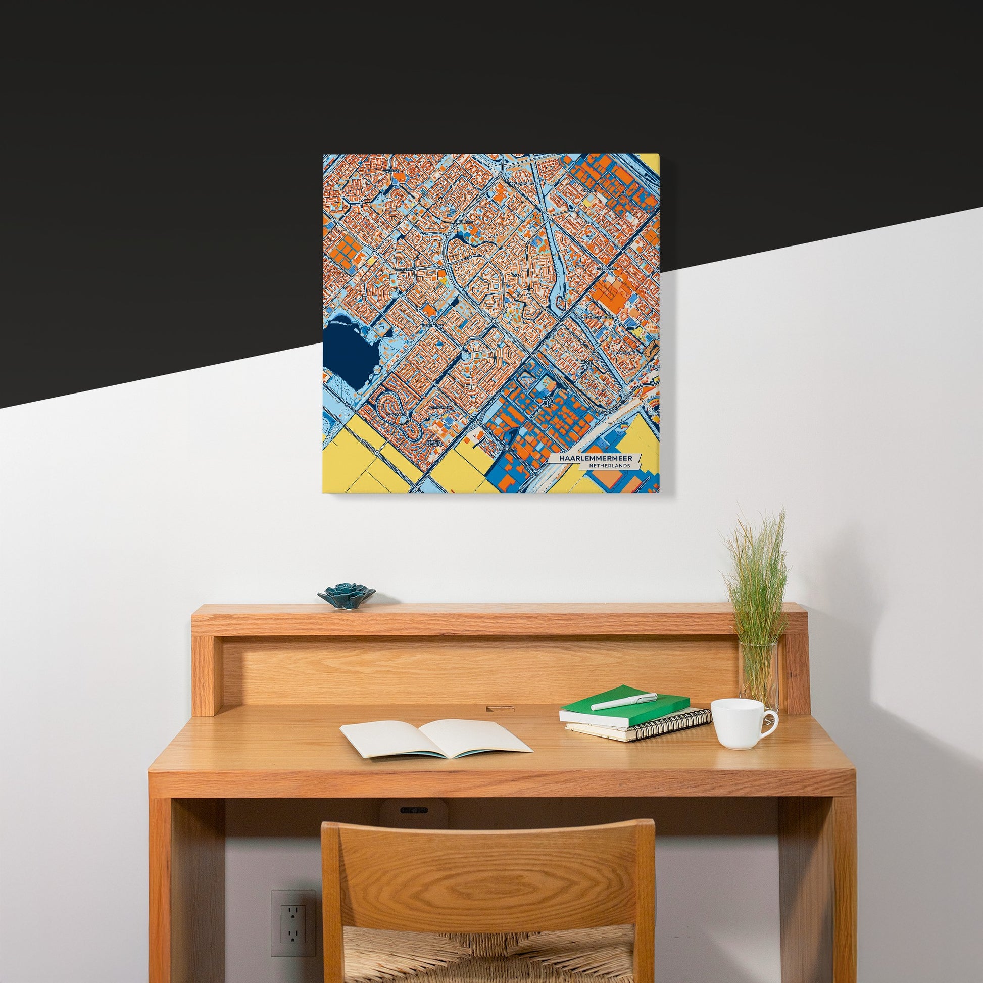 Haarlemmermeer Netherlands Colorful City Map Canvas Print Scene