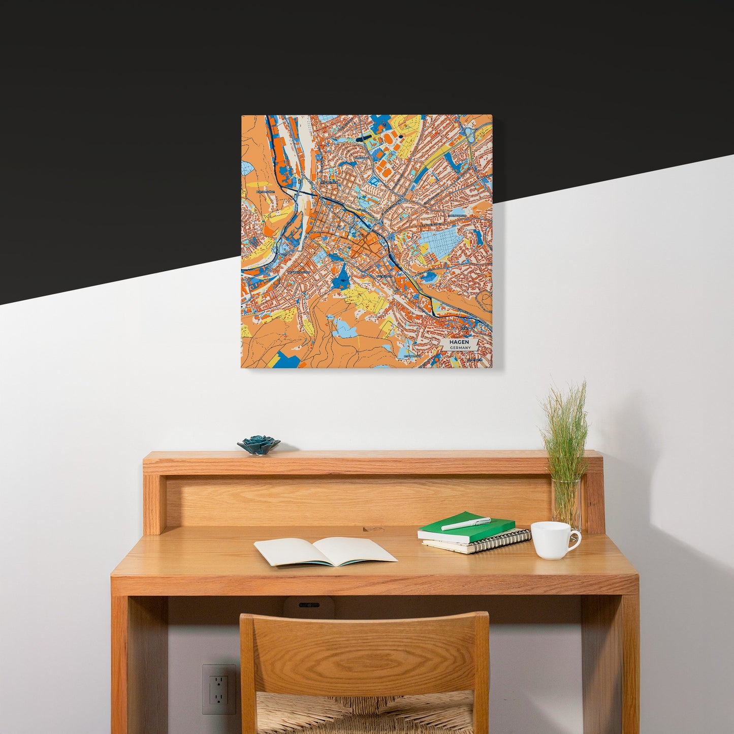 Hagen Germany Colorful City Map Canvas Print Scene