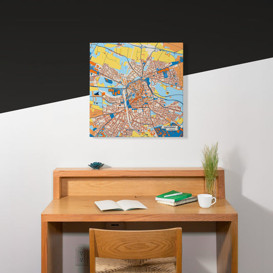 Haguenau France Colorful City Map Canvas Print Scene