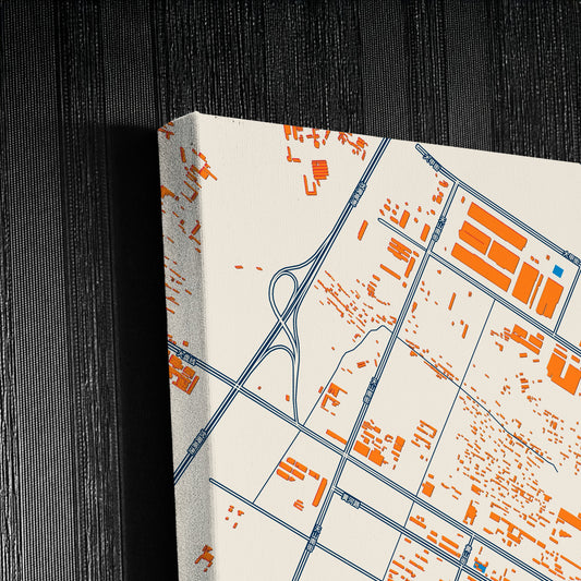 Haicheng China Colorful City Map Canvas Print Detail