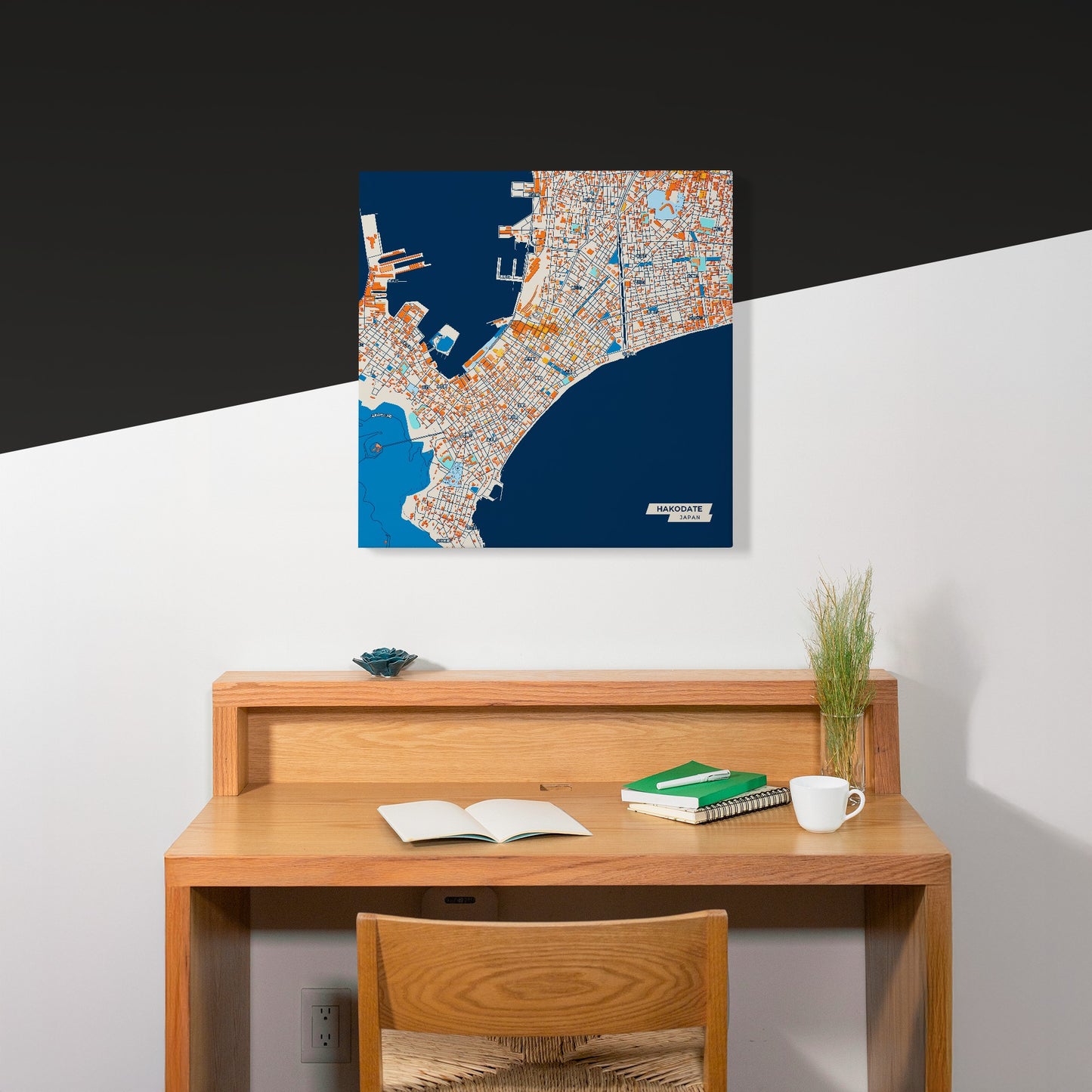 Hakodate Japan Colorful City Map Canvas Print Scene