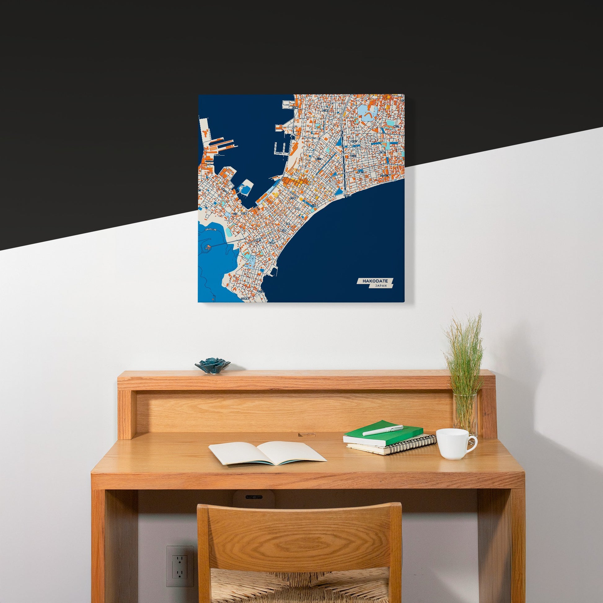 Hakodate Japan Colorful City Map Canvas Print Scene