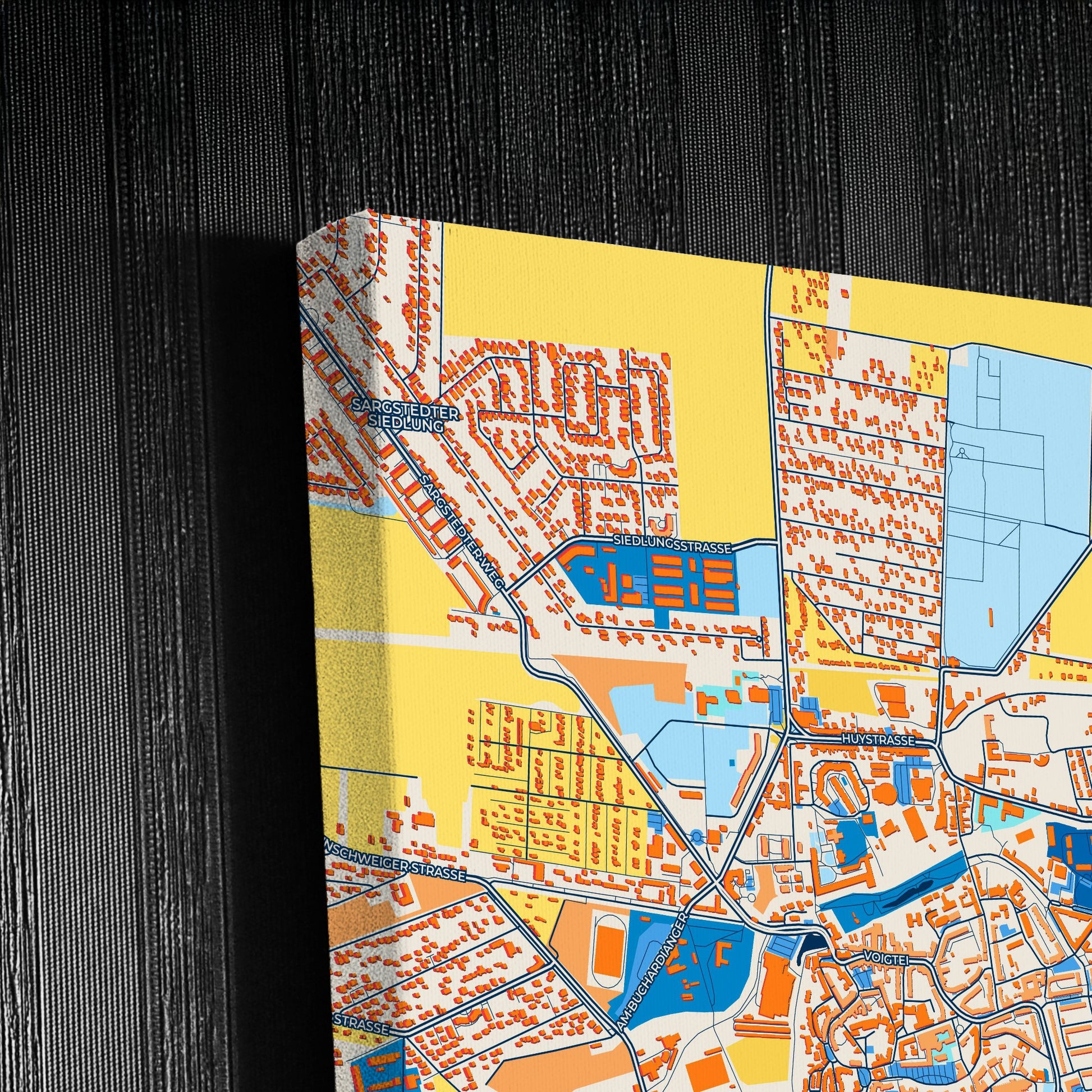 Halberstadt Germany Colorful City Map Canvas Print Detail