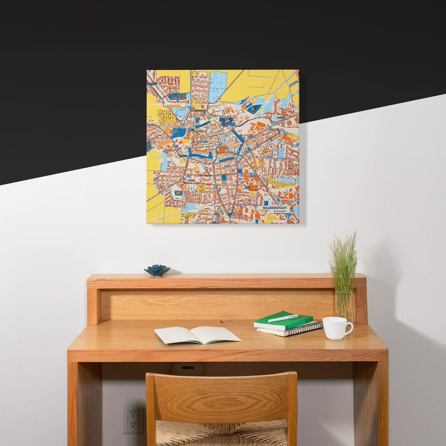 Halberstadt Germany Colorful City Map Canvas Print Scene