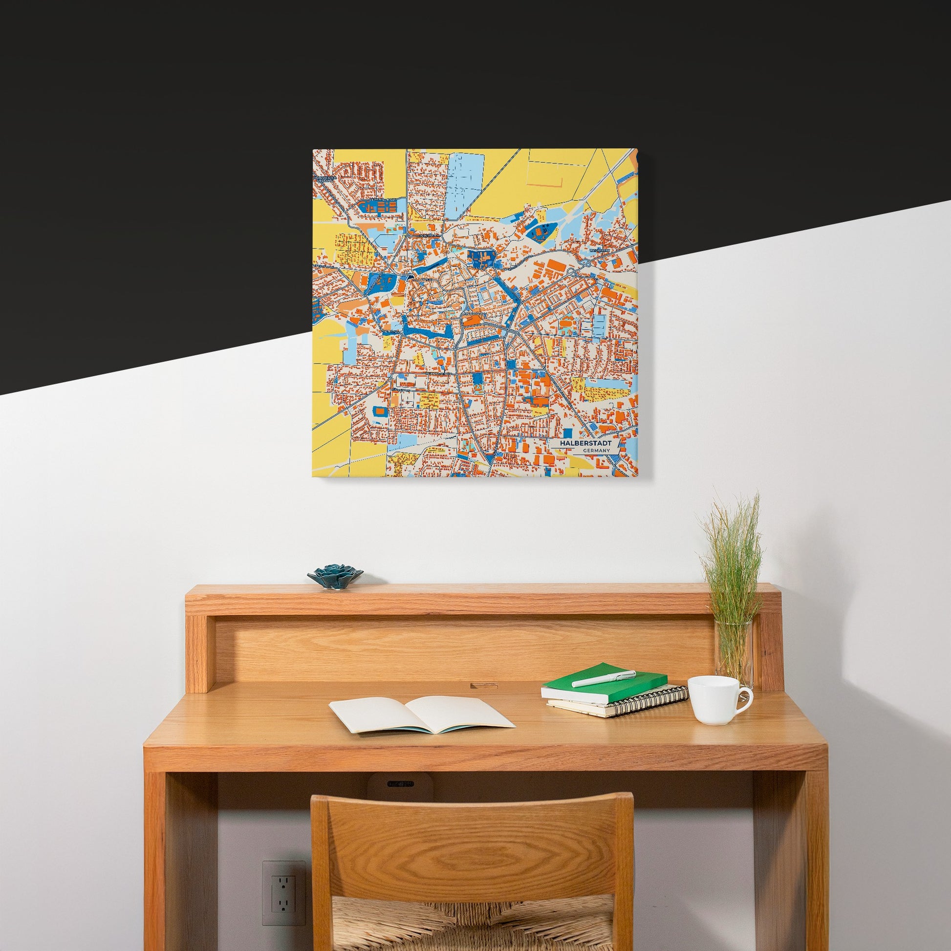 Halberstadt Germany Colorful City Map Canvas Print Scene