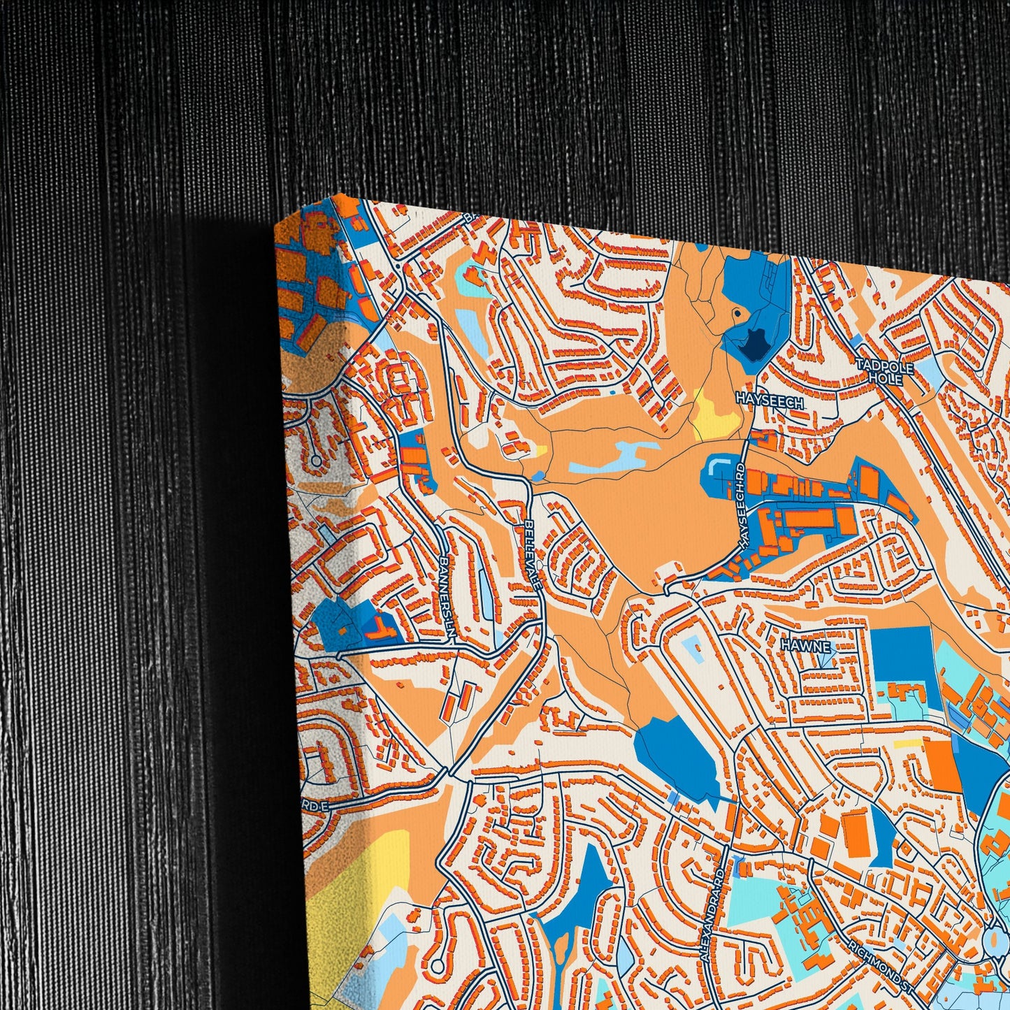 Halesowen England Colorful City Map Canvas Print Detail