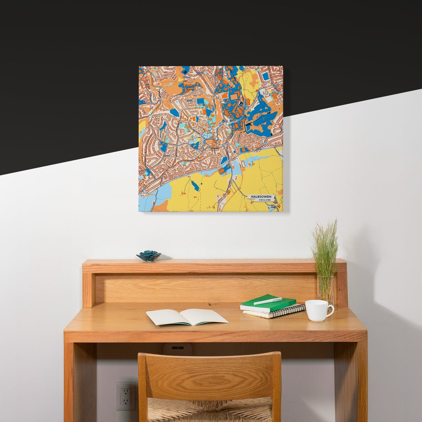 Halesowen England Colorful City Map Canvas Print Scene
