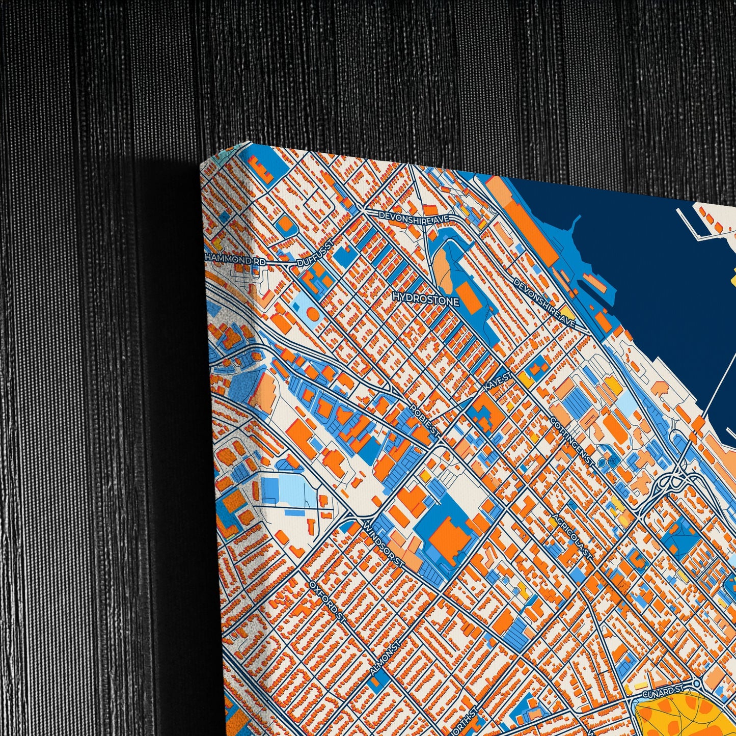 Halifax Canada Colorful City Map Canvas Print Detail