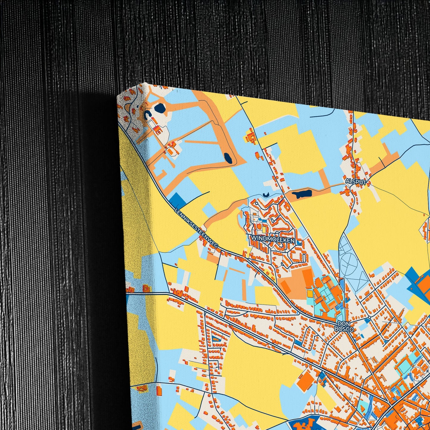 Halle  Belgium Colorful City Map Canvas Print Detail