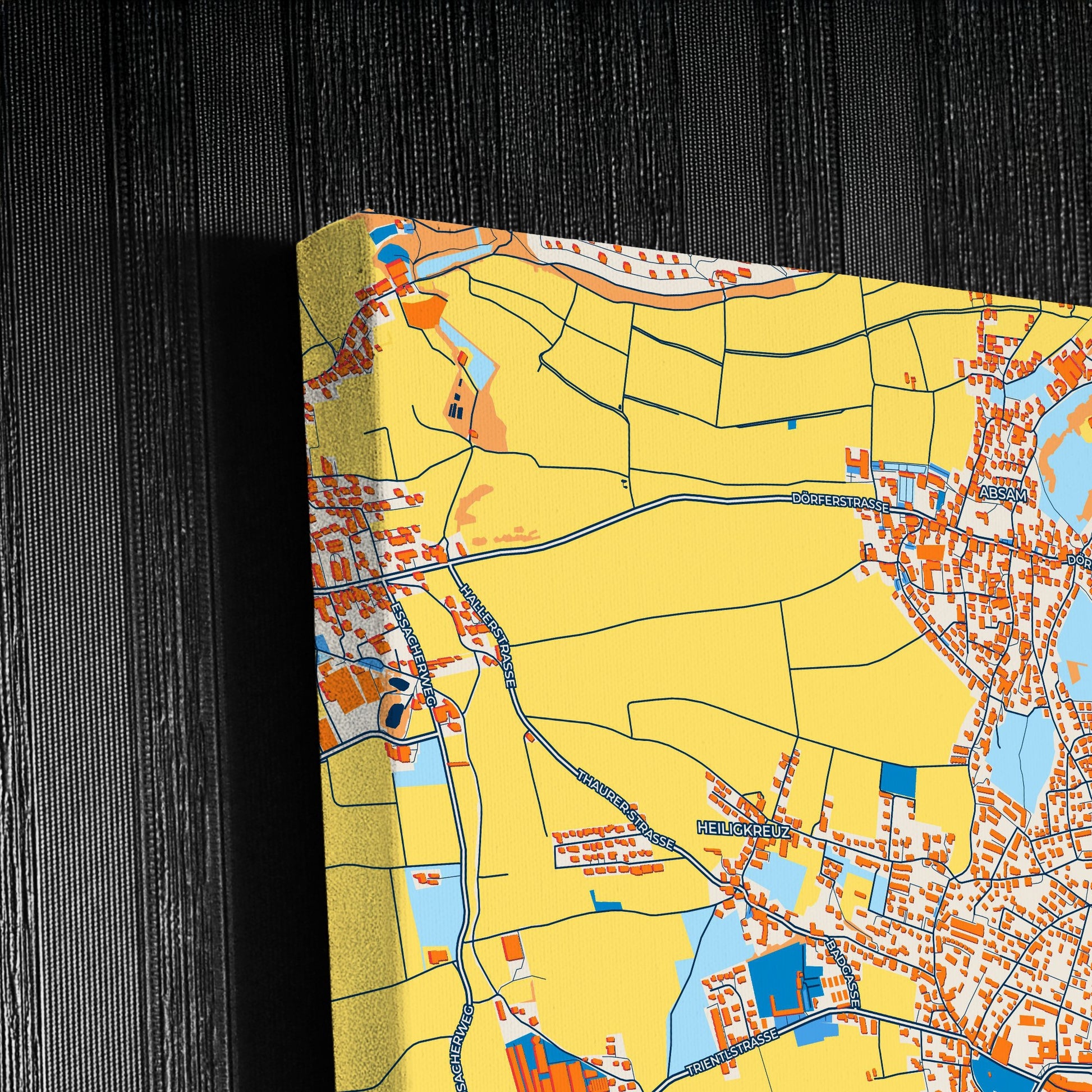 Hall In Tirol Austria Colorful City Map Canvas Print Detail