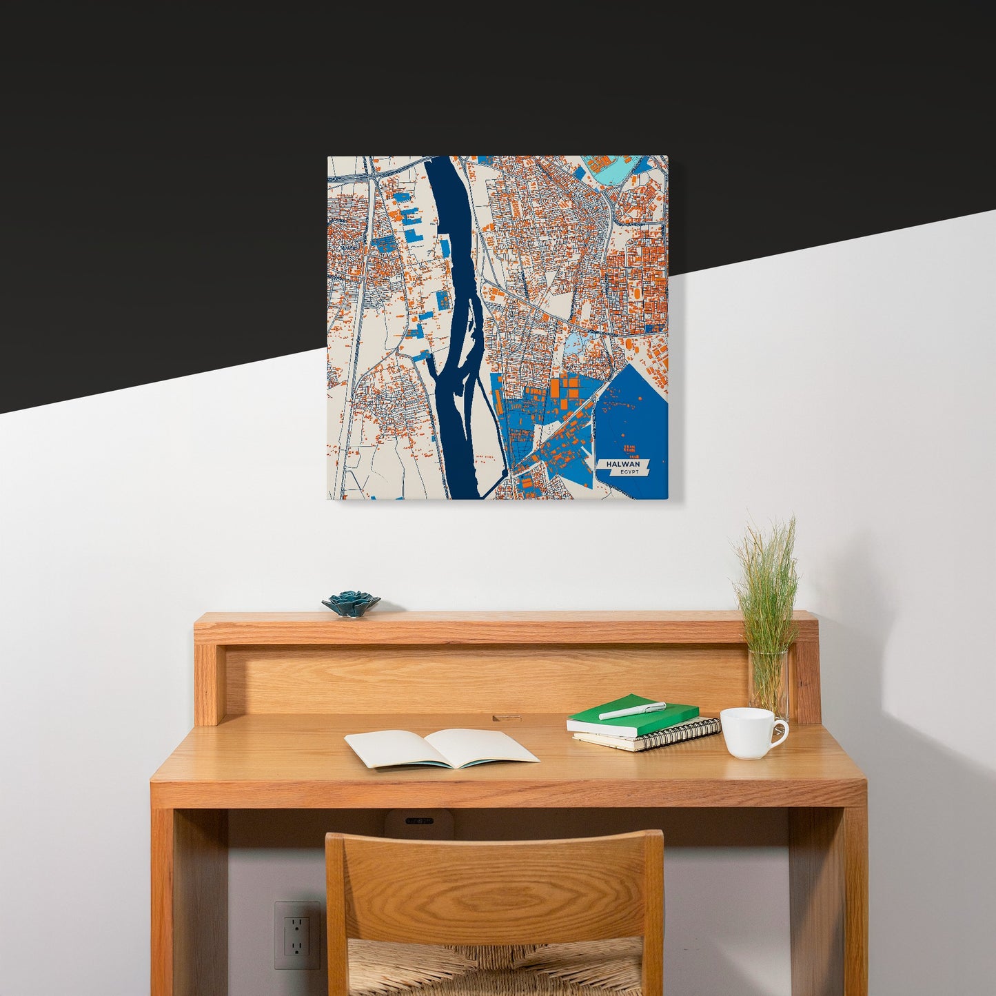 Halwan Egypt Colorful City Map Canvas Print Scene