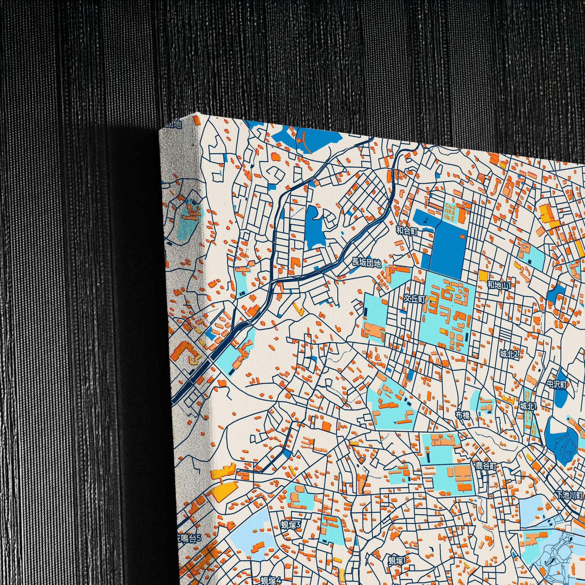 Hamamatsu Japan Colorful City Map Canvas Print Detail